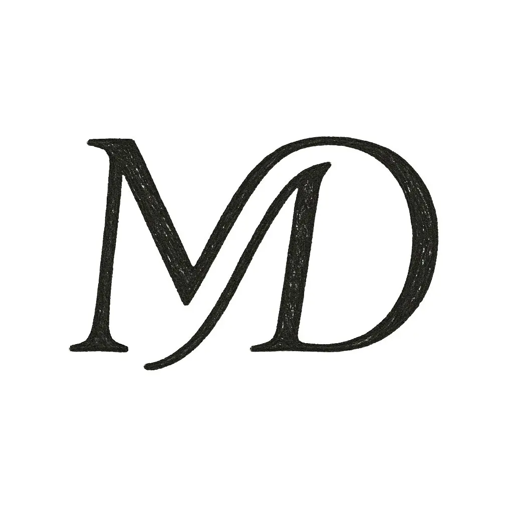 Artistic MD letter emblem